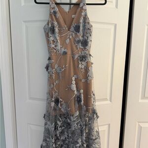 Dress the Population Gray and Tan High Low Dress